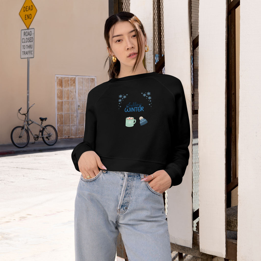 Hello Winter-Cropped Sweatshirt