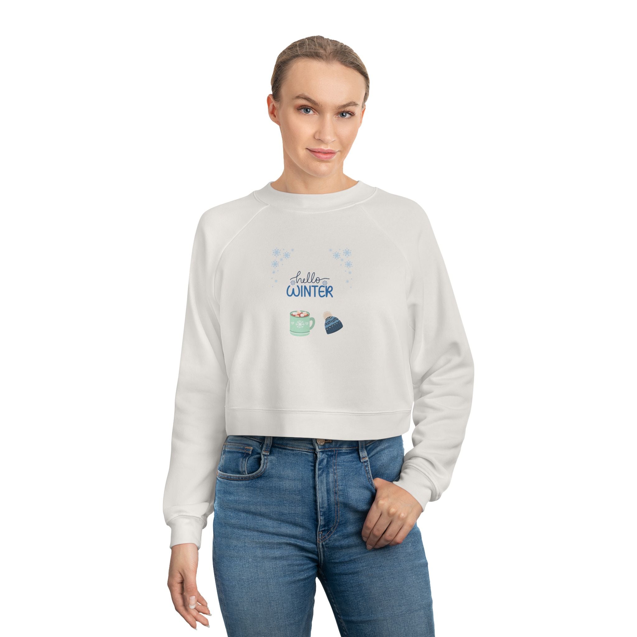 Hello Winter-Cropped Sweatshirt
