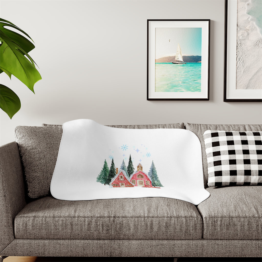 Cozy Winter Wonderland Sherpa Blanket