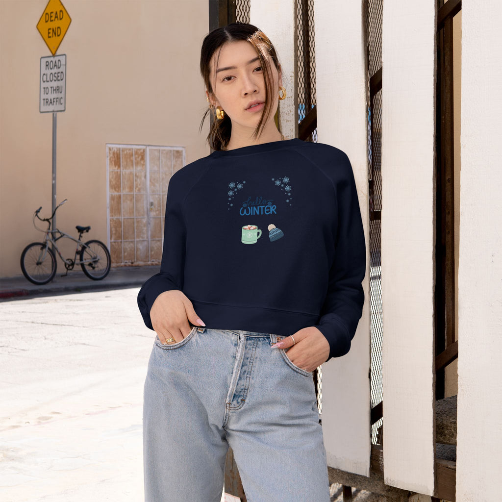 Hello Winter-Cropped Sweatshirt