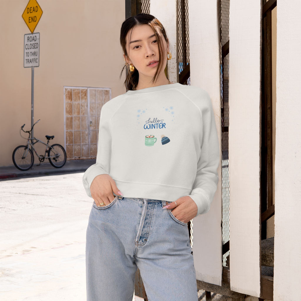 Hello Winter-Cropped Sweatshirt