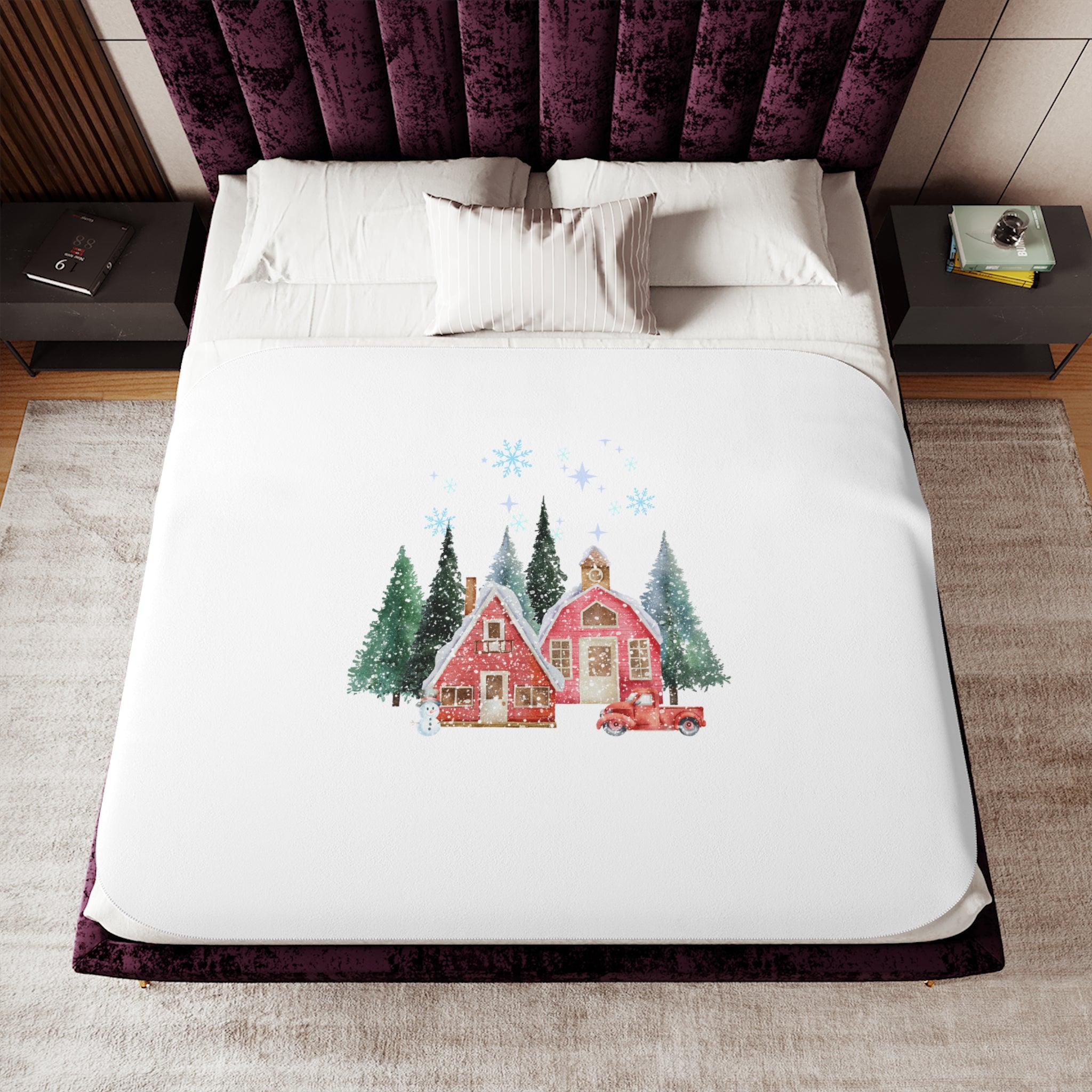 Cozy Winter Wonderland Sherpa Blanket