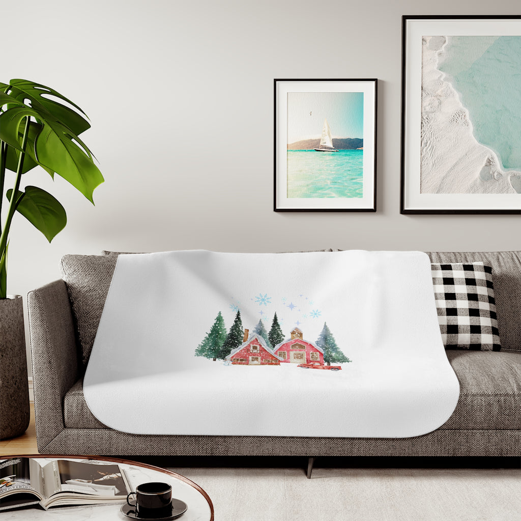 Cozy Winter Wonderland Sherpa Blanket