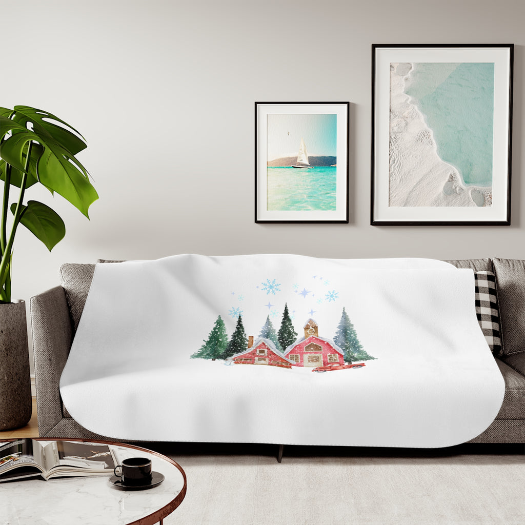 Cozy Winter Wonderland Sherpa Blanket
