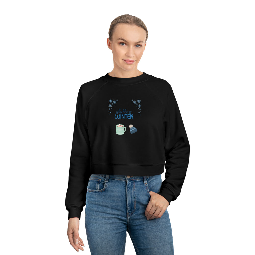 Hello Winter-Cropped Sweatshirt