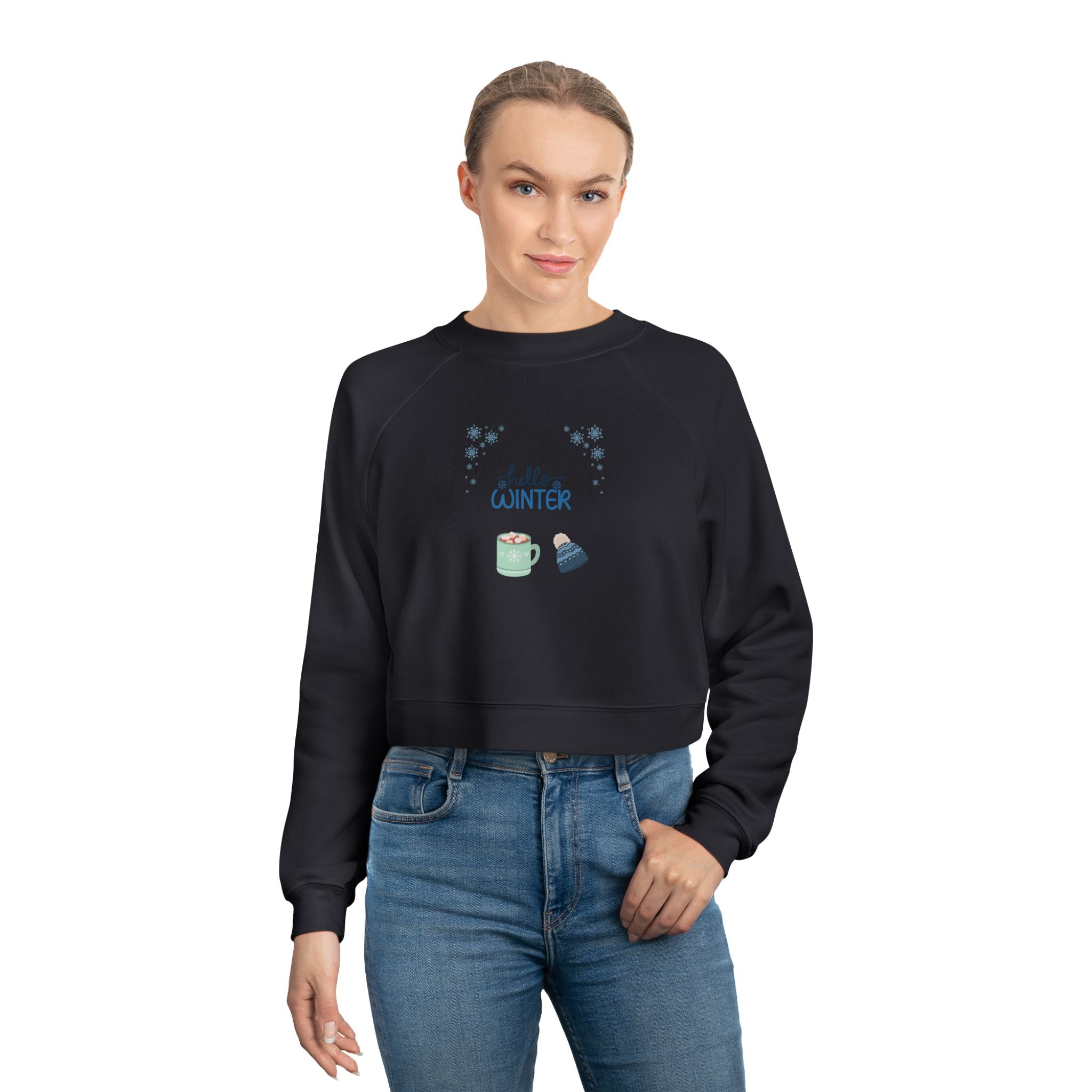 Hello Winter-Cropped Sweatshirt