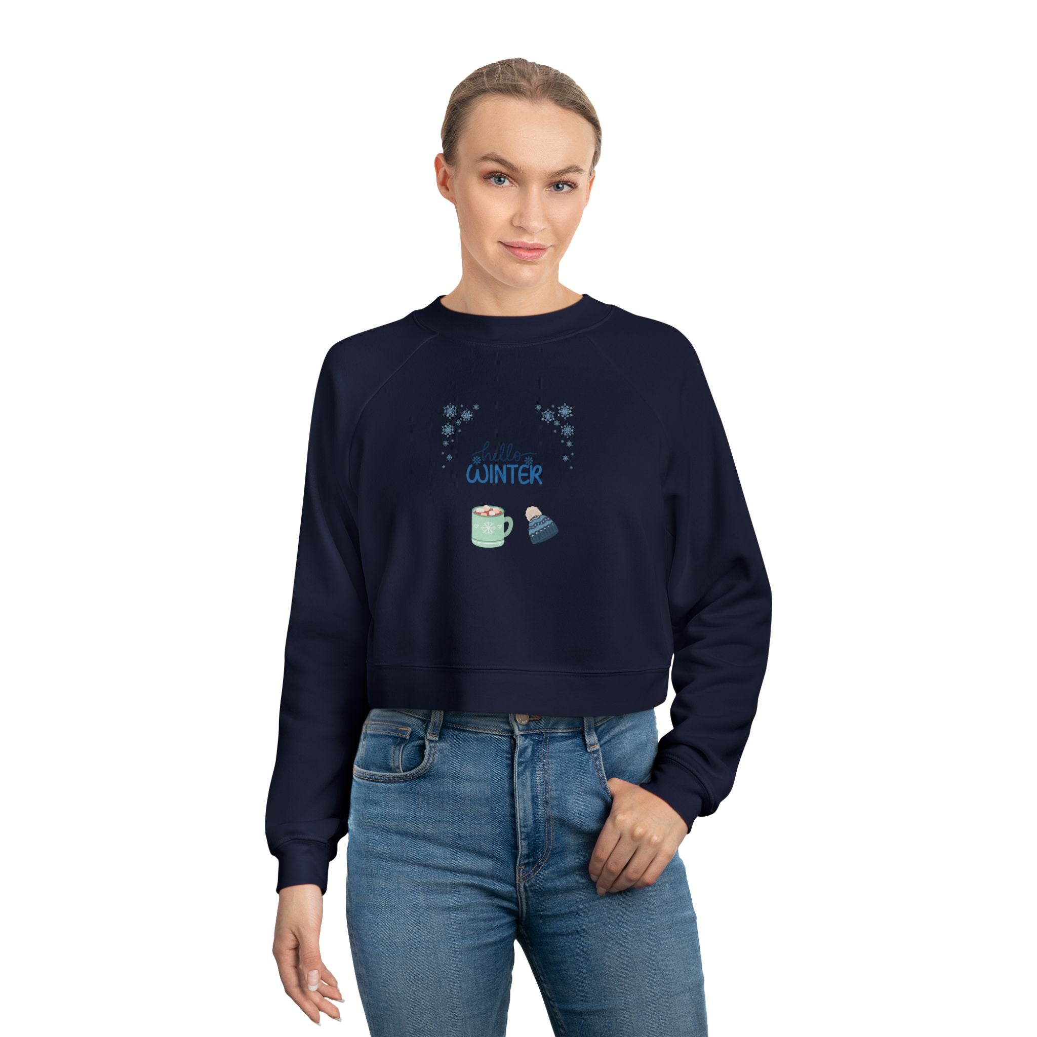 Hello Winter-Cropped Sweatshirt